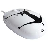 Мышь CBR Crazy Cat White USB