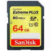 Карта памяти SanDisk Extreme PLUS SDXC Class 10 UHS Class 1 80MB/s