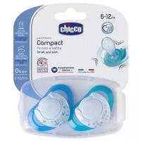 Пустышка силиконовая ортодонтическая Chicco Physio Compact 6-12 м, 2 шт