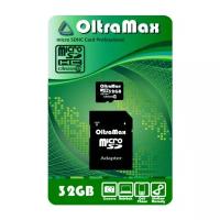 Карта памяти OltraMax MicroSDHC 8GB Class4 + адаптер SD