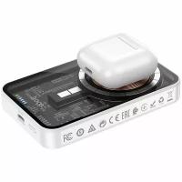 Беспроводное заряд. устр. + Powerbank Hoco Q10 1USB-C 20W/ 5000mAh прозрачное