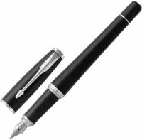 Ручка перьевая PARKER «Urban Core Muted Black CT», корпус черный матовый лак, хромированные детали, синяя