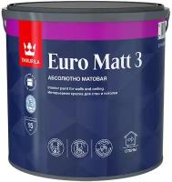 TIKKURILA EURO MATT 3 краска интерьерная для стен и потолков, абсолютно матовая, база A (2,7л)