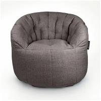 Современное бескаркасное кресло для отдыха дома aLounge - Butterfly Sofa - Luscious Grey (рогожка, темно-серый) - мягкая мебель в гостиную, спальню, детскую, офис, на балкон, дачу