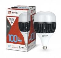 4690612035697 Лампа светодиодная LED-HP-PRO 100Вт грушевидная 6500К холод. бел. E27 9500лм 150-275В с адаптером E40 бел. IN HOME