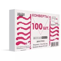 Конверты Белый С6, декстрин, OfficePost, 114х162, 100шт/уп 1012