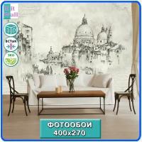 Фотообои флизелиновые Hit Wall, панно Дизайнерские Фресочная Венеция, в спальню, в гостиную, для зала, на стену 400х270