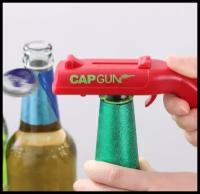 Сувенирная стреляющая открывашка CapGun, открывалка Cap Gun красная