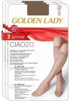 Гольфы женские GOLDEN LADY Ciao 20 синтетические (упаковка 2 пары), набор 3 упаковки, размер 0, цвет Melon