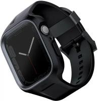 Uniq для Apple Watch 45/44 mm чехол+ремень Monos 2-in-1 case+strap Black