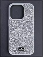 Чехол Swarovski на iPhone 15 / Серебристый