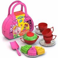 Игровой набор посуды Чайный сервиз Нюши (11 предметов в сумке-корзинке) KSB-Р92832