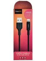 USB кабель - 8 pin FaisON HX25 CAST, 1.0м, круглый, 2.1A, силикон, цвет: чёрный