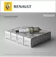 Cвечи зажигания RENAULT 7700500155, 1-контактные, комплект 4шт. Рено Логан, Лада Ларгус