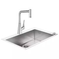 Врезная кухонная мойка hansgrohe C71-F660-03, 50х76см, нержавеющая сталь