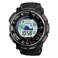 Наручные часы CASIO Pro Trek PRW-2500-1E мужские, кварцевые, будильник, термометр, барометр, компас, альтиметр, секундомер, таймер обратного отсчета, морозоустойчивость, водонепроницаемые, противоударные, индикатор запаса хода, подсветка дисплея