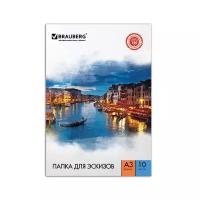 Папка для рисования BRAUBERG Ночной город, А2, 10 л., 160 г/м2, среднее зерно, 1 уп. (BRAUBERG 125227)