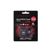 Карта памяти Qumo microSDHC class 10 32GB + SD adapter