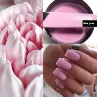 Гель для наращивания и моделирования ногтей самовыравнивающийся Milk Pink QBERGEL 15 г