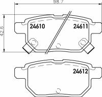 Дисковые тормозные колодки задние NISSHINBO NP1020 (4 шт.)