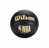 Баскетбольный мяч Wilson NBA DRV ENDURE, черный, желтый логотип, размер 7