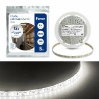 Cветодиодная LED лента Feron LS612, 120SMD(2835)/м 9.6Вт/м 5м IP20 12V 4000К, 41448