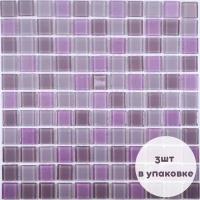 Плитка мозаика Мозаика Стеклянная Glassy, мозаика 30 см x 30 см, размер чипа: 25x25 мм, 3 шт