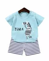 Комплект одежды детский летний футболка с зеброй + шорты, размер 100