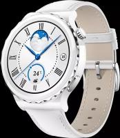 HUAWEI Умные часы HUAWEI Watch GT 3 Pro, белый керамический корпус с серебряным безелем
