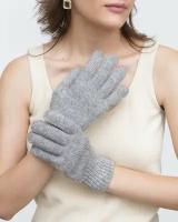 Теплые перчатки из монгольской шерсти серые женские