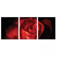 Модульная картина на холсте "Бутон розы" 90x39 см
