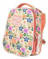 Рюкзак schoolформат Flower Print, модель Ergonomic+, жесткий каркас, двухсекционный, 38х30х18см, 19,8л, для девочек