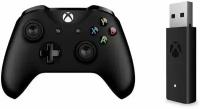 Геймпад Microsoft беспроводной Xbox One S / X / Series S / X Wireless Controller Black Черный 3 ревизия с bluetooth джойстик + Адаптер ресивер для ПК