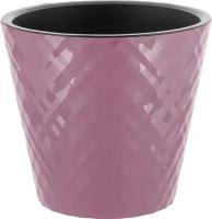 Горшок пластиковый для комнатных растений, цветов InGreen Manhattan диаметр 19 см объем 3,3 л c дренажной вставкой и кашпо морозная слива