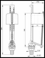 Клапан для сливного бачка WIRQUIN 'Compact' (10975010) 1/2 дюйма (нижний подвод)