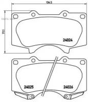 BREMBO P83102 Колодки тормозные, комплект передний