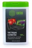 Салфетки Cactus CS-T1005 для планшетов и смартфонов малая туба 100шт влажных