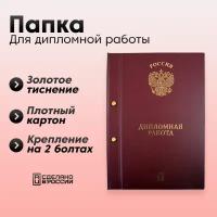 Папка "Дипломная работа" с 2-мя отверстиями, бордовый