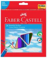 Карандаши цветные Faber-Castell 24цв, трехгран, заточен., с точилкой