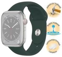 Ремешок для умных часов Apple Watch (Эпл Вотч) 42/44/45/49mm InnoZone APWTSI42-49, темно-зеленый, силиконовый, спортивный