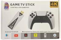 Игровая приставка Android Game TV Stick 128 GB + 2 беспроводных геймпада (Белый/Черный)