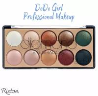 Тени для век DoDo Girl Diamond Eyeshadow 10 оттенков/ Перламутровые, нюдовые цвета/ Профессиональный макияж