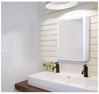 Зеркало шкаф для ванной комнаты с полкой, зеркальный шкаф в ванну, шкафчик для ванной, полка навесная настенная в ванну, зеркало для ванной комнаты