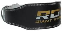 Пояс для тяжелой атлетики RDX 4" Leather L, черный,золотой