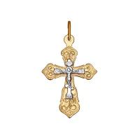 SOKOLOV Крест из комбинированного золота с гравировкой 121224