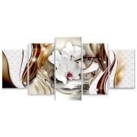 Модульная картина на холсте "Белые орхидеи" 120x73 см