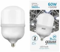 Светодиодная лампа GAUSS Elementary LED T160 E27 60W 5600lm 180-240V 6500K