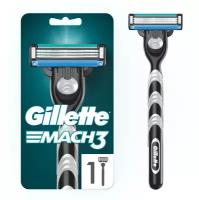 Мужская бритва Gillette Mach3 + 1 кассета с 3 лезвиями, прочнее, чем сталь, для точного бритья