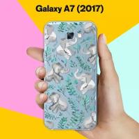 Силиконовый чехол на Samsung Galaxy A7 (2017) Узор из слонов / для Самсунг Галакси А7 2017