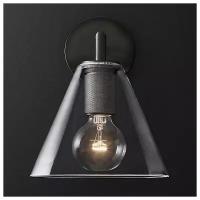 Настенный светильник Loft Concept RH Utilitaire Funnel Shade Single Sconce Black, E27